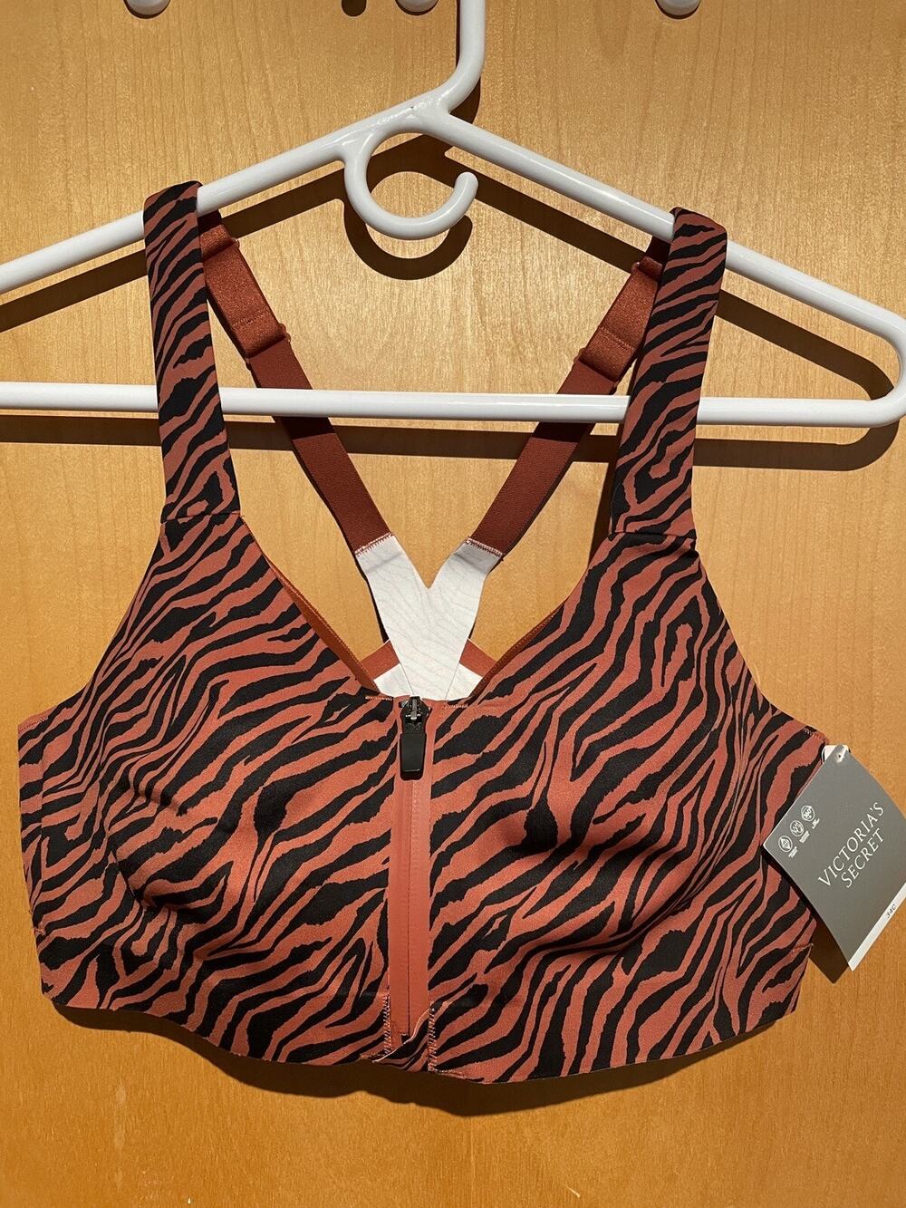 Victoria Secret Sports Bra 34C Animal Print Tiger Incredible Knockout Ultra Max